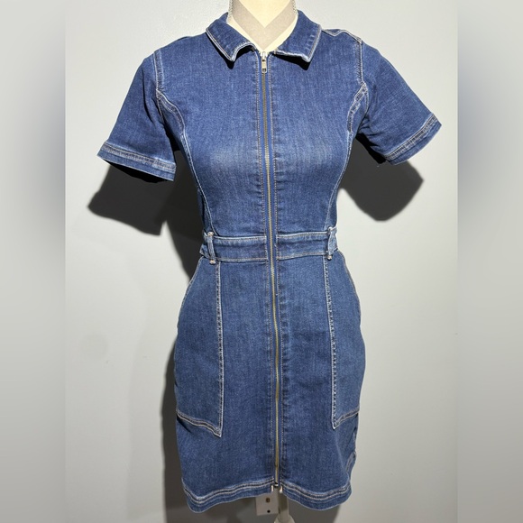 Hollister Blue Denim Zip-Up Dress - Main Image